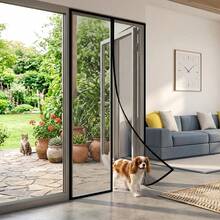 Black Magnetic Screen Door Curtain, Summer Mosquito And Insect Proof Mesh Door Curtain, Easy To Install - Black-edged Door Curtain - View 21