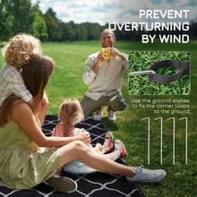 Reversible Outdoor Rug, Plastic Straw Mat W/ Carry Bag Ground Stakes For Garden RV Picnic Beach Camping 182x274cm Black - T0001-01-1323 - View 4