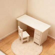 1pc White Mini Table & Chair Set - DIY Table & Chair Model Ornament Dollhouse Table & Chair Model Micro Landscape Room Decoration 3D Printed Model - Multicolor - View 9
