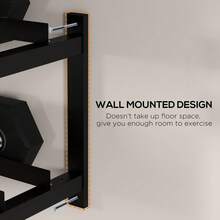 Wall-Mounted Dumbbell Rack, 2-Tier Weight Stand, Space-Saving And Multi-Functional Steel Organiser For Home Gym, Black - T0001-01-12423 - View 9