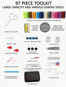 Portable Sewing Tool Box, Home Sewing Tool Set, Includes Sewing Supplies And Accessories, Multi-Color Thread, Needle And Thread Set, Suitable For Small Repairs And Maintenance, Basic Mini Travel Sewing Kit, Emergency Repair Use - Multiple Styles - View 7