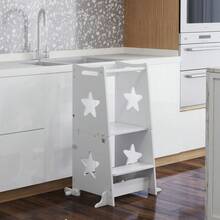 2-In-1 Toddler Step Stool With Safety Rail For Kitchen, Bathroom, White - T0001-01-14495 - View 11