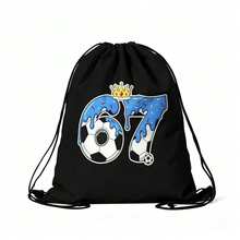 Drawstring Bag - 67/Football Designs Print Backpack - Perfect For School, Sports, Travel, And Toy Storage Sport Gym Swim Travel Backpack - Game - View 4