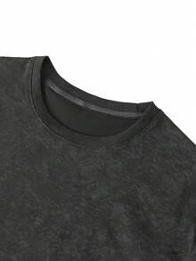 Tank Top Lengan Pendek Pria Kasual Musim Panas Serbaguna Minimalis dengan Motif Kuda Poni & Kepingan Salju - Hitam - View 4