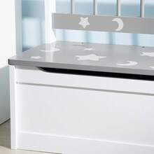 2 In 1 Storage Bench, Toy Box W/ Safety Rod - Grey - T0001-01-12465 - View 3