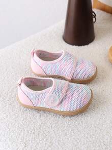 1 Pair Kids Summer Candy Color Unisex Lightweight Hook & Loop Soft Sole Breathable Shoes - Pink - View 5