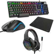 Teclado Pack Gaming USB Español + Auriculares + Ratón + Alfombrilla COOL Town - Ver 8