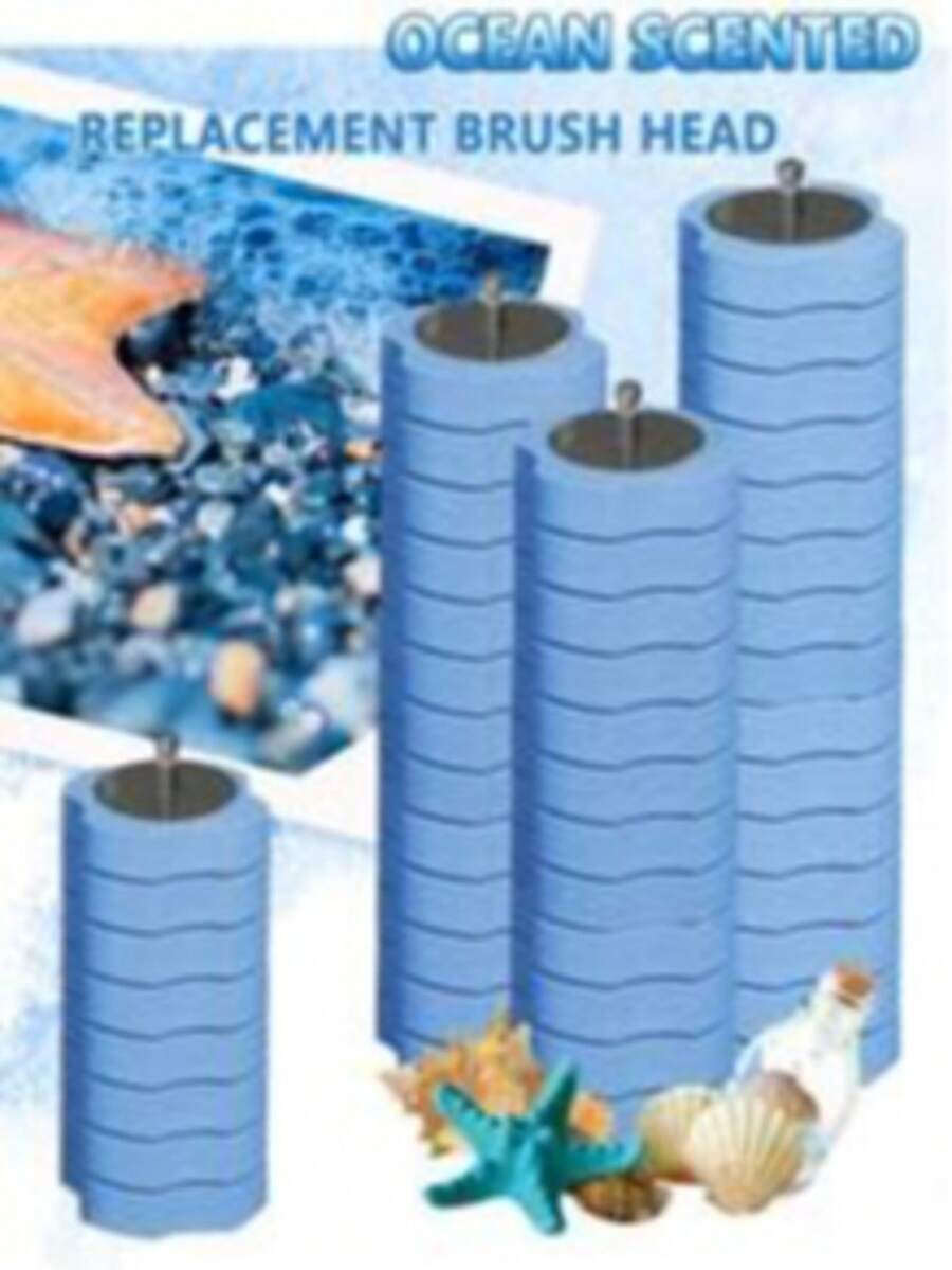 海洋香氛一次性馬桶刷海綿替換頭,適用浴室深層消毒,壁掛式清潔桿系統,多表面刷洗,除味高效替換頭,適合現代居家維護、公寓必需品與專業浴室衛生,確保清新香氛與亮麗潔淨效果 - 藍色替換頭 - 查看 1