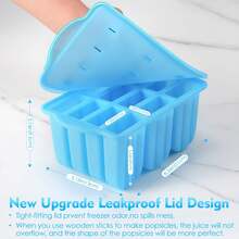 Flexible Silicone Ice Lolly Moulds, Freezer Popsicle Moulds For Making Homemade Ice Bars And Frozen Desserts. - Blue - View 5