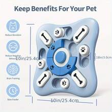 1pc Interactive Dog Puzzle Toy, Slow Feeder With Sliding Lid And Sound Maker For Treat Dispensing, IQ Training Sniffing Toy For Dogs And Cats, Mental Stimulation Feeding Puzzle - Multicolor - View 8