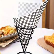 100pcs Checkerboard Pattern Food Greaseproof Paper, Waterproof & Oil-Resistant Non-Seeping, Suitable For Burgers, Fried Chicken And Other Food Wrapping, Home Kitchen, Street Vendor Commercial Use, Practical Baking Mat Supplies For Parties, Holidays And Outdoor Use - Multicolor - View 5
