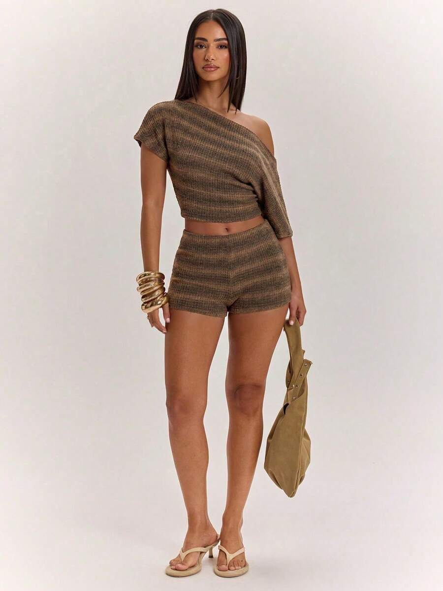 Women Two-Piece Outfits - 咖啡棕色 3 - 查看 1