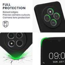 Poco C75, 14C Phone Case, With Camera Protection, Slim Shockproof Flexible Black Matte Soft Silicone Protective Cover - Black - View 4