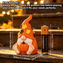 1pc Cute Pumpkin Gnome Figurine, Autumn Maple Leaf Style Small Decor, Suitable For Yard, Windowsill, Dining Table, Halloween Thanksgiving Christmas Scene Prop, Creative Harvest Gift, Create Cozy Autumn Home Atmosphere - Orange - View 4