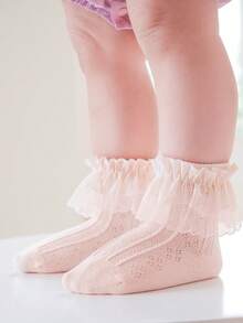 1 Pair Girls Lace Socks Spring Summer Thin Seamless Baby Socks - Multicolor - View 3