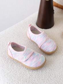 1 Pair Kids Summer Candy Color Unisex Lightweight Hook & Loop Soft Sole Breathable Shoes - Pink - View 4