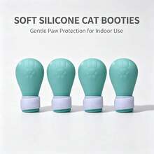 4 Peças Botas Anti-Arranhões para Gatos, Capas Ajustáveis para Patas de Gato, Sapatos Protetores de Patas de Gato de Silicone com Tira Ajustável, Adequado para Banho, Chuveiro, Corte de Unhas, Limpeza de Orelhas e Cenários de Cuidados com Animais de Estimação, Coisas de Gato, Acessórios de Gato, Brinquedos de Gato - Multicolorido - Visão 10