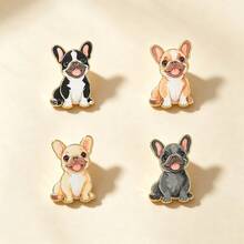 1pc Gold Outline French Bulldog Enamel Pin Multi Color Cute Sitting Puppy Lapel Pin, Metal Pin For Jackets Bags, Lovely Gift For Dog Lovers - Cute Bulldog - View 2