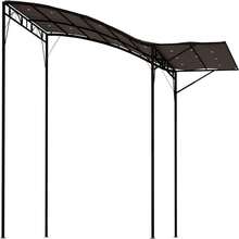 Gazebo 10' X 8' Outdoor  And Patio Gazebo, Extendable Side Awning, Sun Shade Shelter For Garden, Camper, Deck, Doors Windows, Brown - A - View 1
