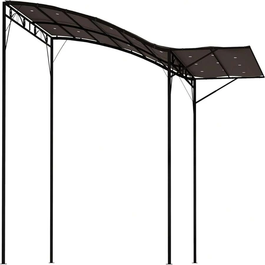 Gazebo 10' X 8' Outdoor  And Patio Gazebo, Extendable Side Awning, Sun Shade Shelter For Garden, Camper, Deck, Doors Windows, Brown - A - View 1