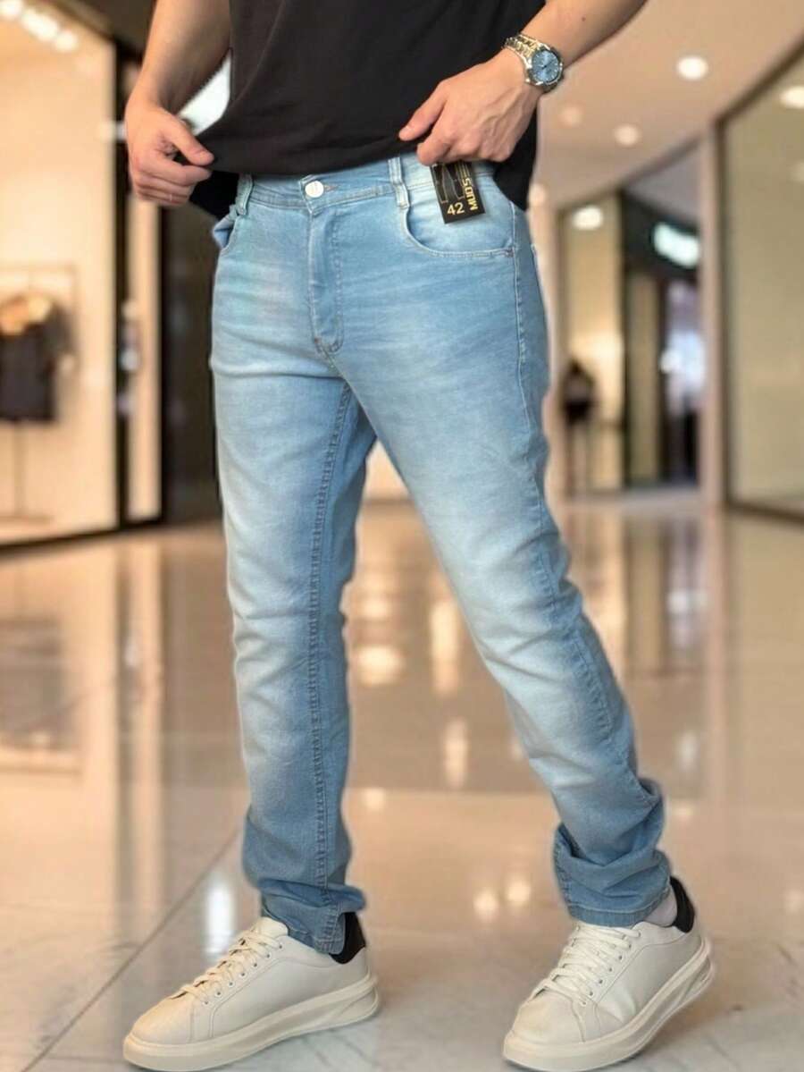 Men's Slim Fit Stretch Denim Jeans - 布萊頓藍隊 - 查看 1