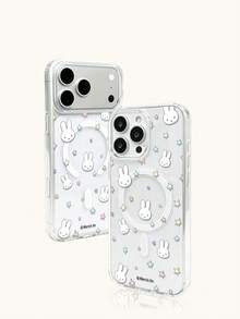 Miniso Custodia per telefono Miffy trasparente con ricarica magnetica senza fili, regalo per le vacanze, antiscivolo, antiurto, anti-impronte, serie Android Galaxy S22 S23 S24 S25 S26, Apple 17 17Air 17Pro 17ProMax 11 12 13 14 15 16Pro 16ProMax 14Plus 15Plus 16Plus 16Pro 16ProMax XR - Trasparente - Visualizzare 7