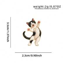 1 buah Pin Enamel Kucing Multi Ras Realistis, Pin Kerah Anak Kucing Ragdoll Oranye Belang dengan Garis Emas, Pin Logam untuk Jaket dan Tas, Hadiah Menarik untuk Pecinta Kucing - MultiWarna - View 10