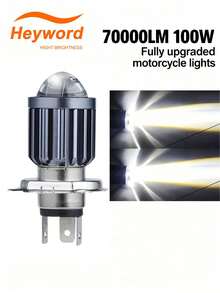 Heyword 1個 H4 LED 機車大燈燈泡 HB2 9003 12V-24V 高/低燈 適用於機車速克達 LED 大燈燈泡改裝套件 白色 - 米色 - 查看 2