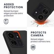 Casing Ponsel Poco C65, 13C, Dengan Perlindungan Kamera, Tipis, Tahan Guncangan, Fleksibel, Hitam Matte, Lembut, Silikon Pelindung - Hitam - View 5