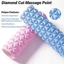 45*12cm Diamond Pattern Foam Roller Yoga Column, Suitable For Fitness, Yoga, Pilates And Muscle Relaxation Exercises - Multicolor - View 3