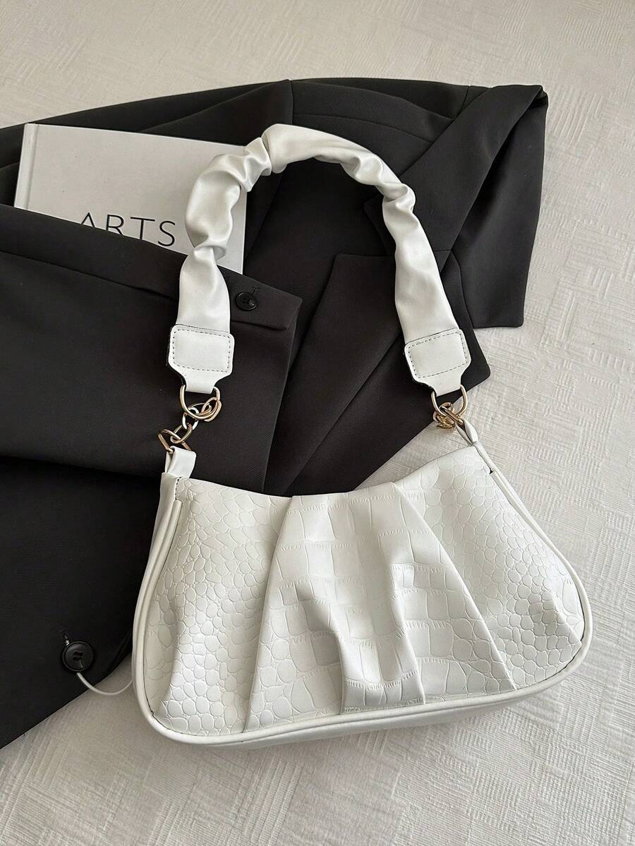 Tas Bahu Lipit Minimalis Hitam Vintage Baru untuk Komuter