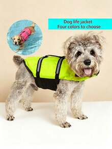 1pc Reflective Adjustable Summer Large Dog Life Jacket Swim Vest For Surfing Sailing Enhanced Buoyancy Pet Life Jacket Reflective Dog Life Jacket, Ensure Water And Ocean Play - Multicolor - View 5