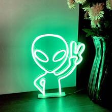 1pc Bull Head Neon Sign Battery Or USB Powered, LED Light Desktop And Wall Decor, Bull Head Size 28x25cm Approx 11x9.9in Suitable For Bedroom, Room, Bedroom, Hallway, Bar, Birthday Party, Wedding, Proposal, Valentine's Day, Mother's Day, Children's Day, Halloween, Christmas And Other Holiday Decorations And Gifts, Men's Game Room Background Decor Light - White - View 10