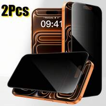 2Pcs Privacy Screen Protector For IPhone 18/17/16/15/14/13/12, Anti-Spy Tempered Glass Film, 2 Packs - Grey - View 13