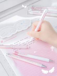 天使系列珍珠天使之翼設計中性筆，可愛天使 4支/包，0.5mm順滑書寫黑墨水圓珠筆，適合學生日常使用，必備學校用品 - Medicine series - 查看 6
