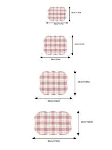 [New Thickened]Kitchen Dish Drying Mat, Table Mat, Absorbent Pad, Countertop Dish Mat, No-Wash Table Mat, Bowl And Plate Drying Mat, Thickness 3.6mm - Pink Checkered - View 9