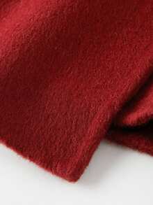 New Chinese Folk Style Women's Short Jacket, Autumn/Winter Outfit, Minimalist Fashion, Versatile For Moms, Thickened Wool Coat - Burgundy - View 8