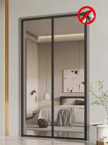 Black Magnetic Screen Door Curtain, Summer Mosquito And Insect Proof Mesh Door Curtain, Easy To Install - Black-edged Door Curtain - View 14