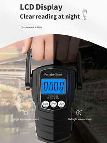 [High Quality] 1pc Portable Handheld Scale, Multi-Function Travel Scale, 50kg/75kg Capacity, Hanging Fishing Scale, Suitable For Home And Air Travel, With Large Handle, Backlit LCD Display And Weight Lock Function (AAA Batteries Not Included) - Multicolor - View 10