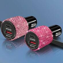 Bling Bling Car Charger, Diamond 3-In-1 Retractable Charging Cable, USB Charging Cable, Fast Charging, Cute 3-In-1 Fast Charging Cable, Suitable For Women, Compatible With Smartphones, Dashcam, GPS, Perfect Gift For Holidays/Birthdays - Multicolor - View 85