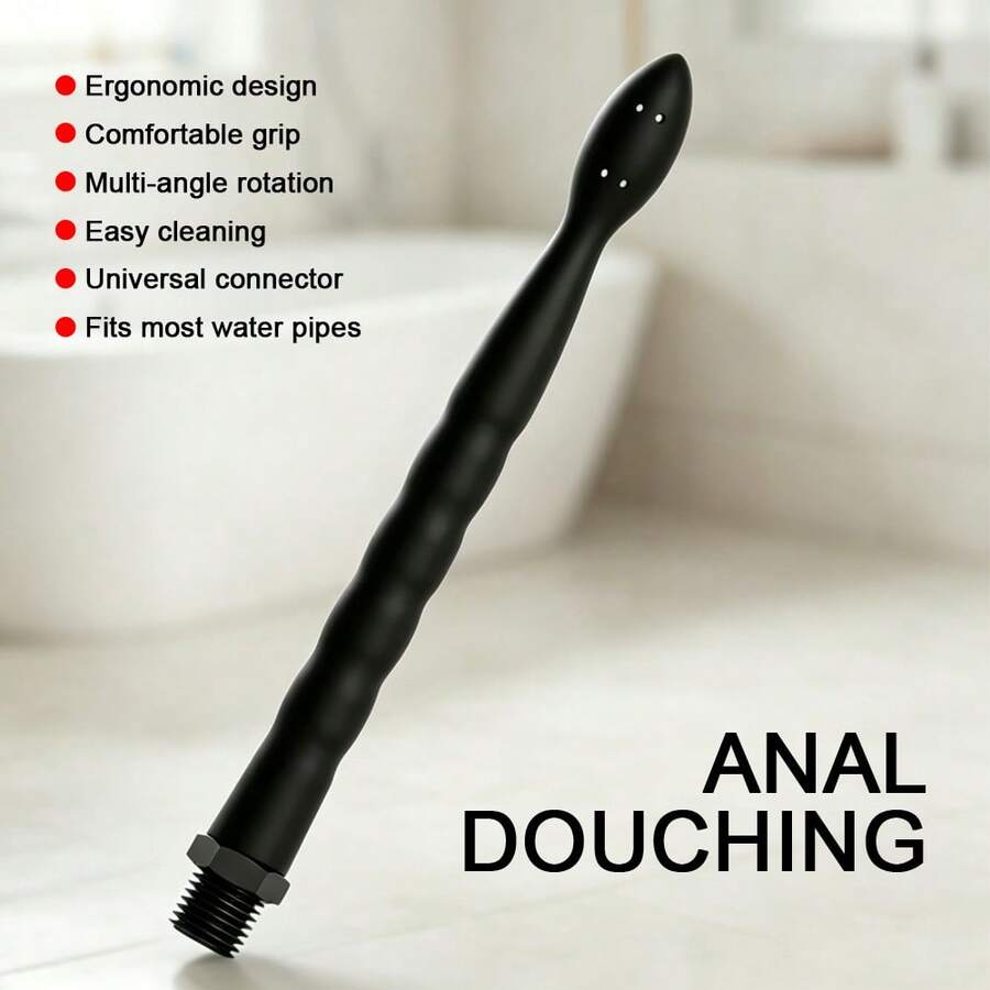 Brinquedo Íntimo Adulto, Ducha Anal de Silicone, Saída de Água com 8 Furos, Limpeza Profunda, Material de Silicone Macio para Fácil Inserção, Design Ergonômico que se Ajusta às Curvas do Corpo, Empunhadura Confortável, Conector Universal Compatível com a Maioria dos Tubos de Água, Brinquedo SM, Acessório Sexual para Flertar em Casal, Brinquedo Sexual Estimulante - Tamanho Único - Visão 1