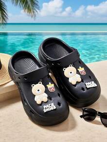 All Season Lightweight Walking Clogs, Flexible Cushioned Slip On Sandals, Durable Waterproof Footwear For Home Shower Outdoor Travel. - Black - View 9
