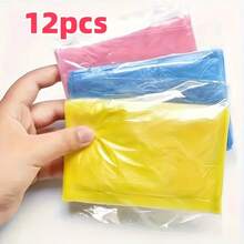 1/6/12pcs Unisex Portable Raincoat, Blue, Pink, Yellow (Random Color) Individually Packaged Loose Emergency Waterproof Cover Disposable Vacuum Card Compressed Raincoat Thickened Rain Poncho For Outdoor Rafting Travel - A - View 8