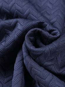 Navy Blue Long Sleeve Polo Shirt With Pocket Design, Suitable For Business And Casual Wear - Blue - View 8