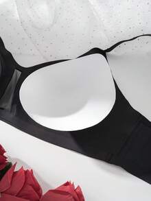 3pcs/Set Women's Wireless Mesh Patchwork Comfortable Seamless Bra - Black - View 5