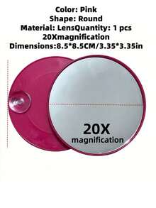 1pc 10x/20x/50x/60x Magnifying Makeup Mirror With Suction Base, Handheld Size, Suitable For Bathroom, Travel, Office Eye Makeup And Grooming - Black - View 22