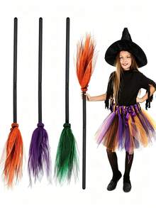 1pc Halloween Witch Broom Role Play, Party Prop Detachable Ghost Festival Funny Decoration Broom, Ideal Gift Choice - Multicolor - View 2