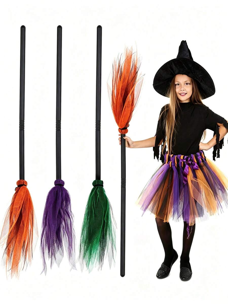 1pc Halloween Witch Broom Role Play, Party Prop Detachable Ghost Festival Funny Decoration Broom, Ideal Gift Choice