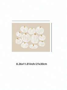 1pc Frameless Neutral Minimalist Halloween Fall Pumpkins Cluster Wall Art Print, Dorm Bedroom Party Gift - Pumpkin - View 13