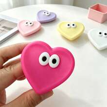 Stiker Ponsel Silikon Warna-warni Macaron Lucu 3D Mata Besar dan Hati, Gaya Gadis Lembut untuk Desktop, Aksesori Dekorasi Ponsel Portabel Kartun Serbaguna - MultiWarna - View 5